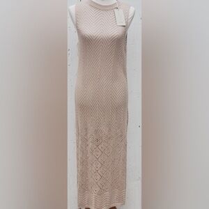 82 Joie Beige Crochet Midi Dress